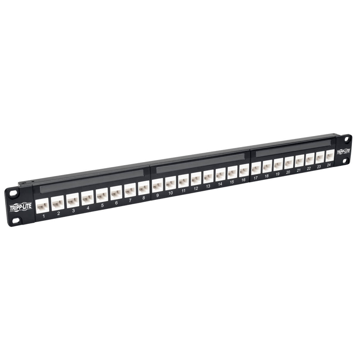 24-PORT CAT6A PATCH PANEL FEEDTHROUGH RACKMOUNT RJ45 ETHERNET 1U