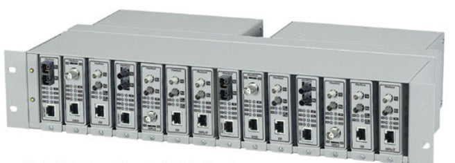 MEDIA CONVERTER CHASSIS - 14-SLOT, RACKMOUNT, SINGLE 115-230VAC, GSA, TAA