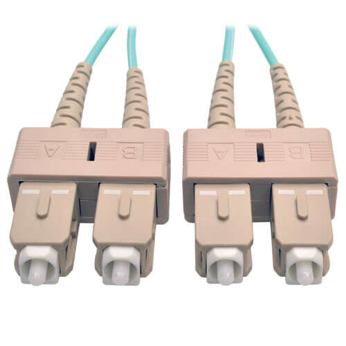 N806-02M - Tripp Lite 2M MMF 50 OM3 FIBER CABLE SC/SC AQUA