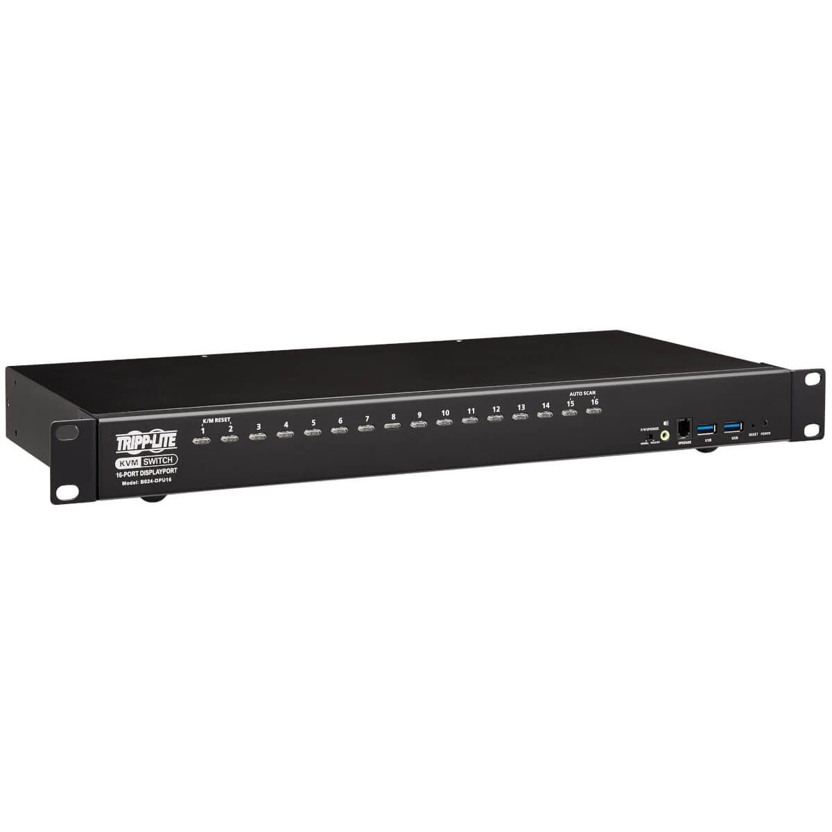 16-PORT DISPLAYPORT/USB KVM SWITCH WITH AUDIO/VIDEO AND USB PERIPHERAL SHARING,