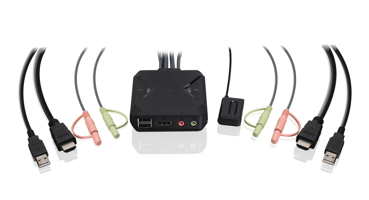 GCS92HU - iogear 2-PORT 4K@60HZ UHD KVM SWITCH WITH HDMI, USB AND AUDIO CONNECTIONS. FOR 2 PC SHA