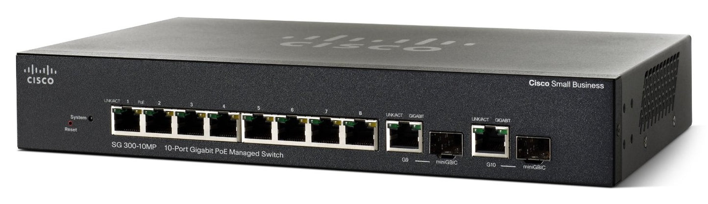 SG300-10MPP-K9-NA - Cisco SG300-10MPP 10-PORT GIGABIT MAX POE+ MANAGED SWITCH