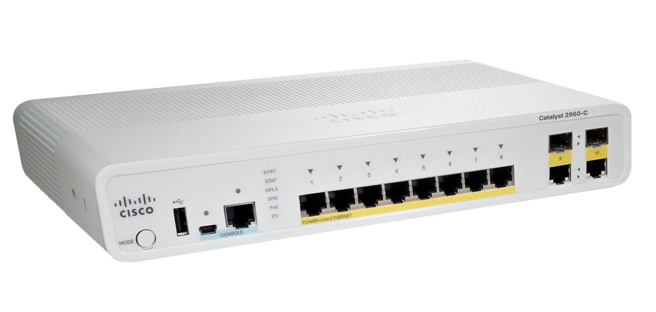 Cisco Catalyst WS-C2960C-8PC-L network switch Managed L2 Fast Ethernet (10/100) Power over Ethernet (PoE) White