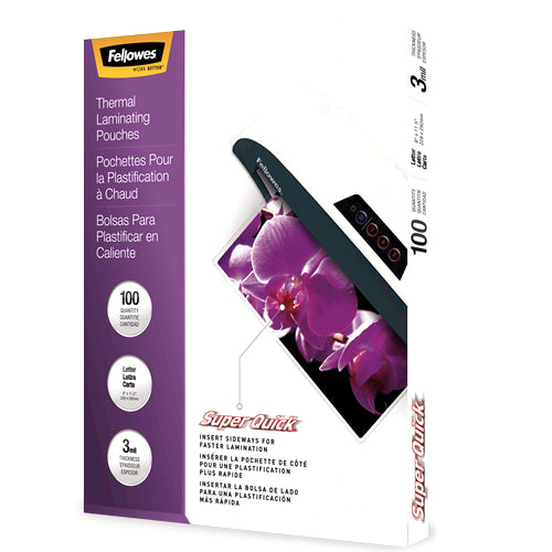 5245801 - Fellowes LAMINATING POUCH LETTER 11.5IN X 9IN LANDSCAPE 3MIL 100PK