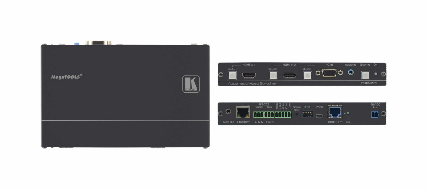 20-80356090 - Kramer Electronics DIP-20 IS A HIGH-PERFORMANCE MULTI-FORMAT SWITCHER TRANSMITTER OF 4K VIDEO SIGNA