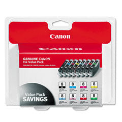 0620B015 - Canon CLI-8 INK 8 PACK - (1 X BLACK, YELLOW, CYAN, MAGENTA, RED, GREEN, PHOTO CYAN, PH