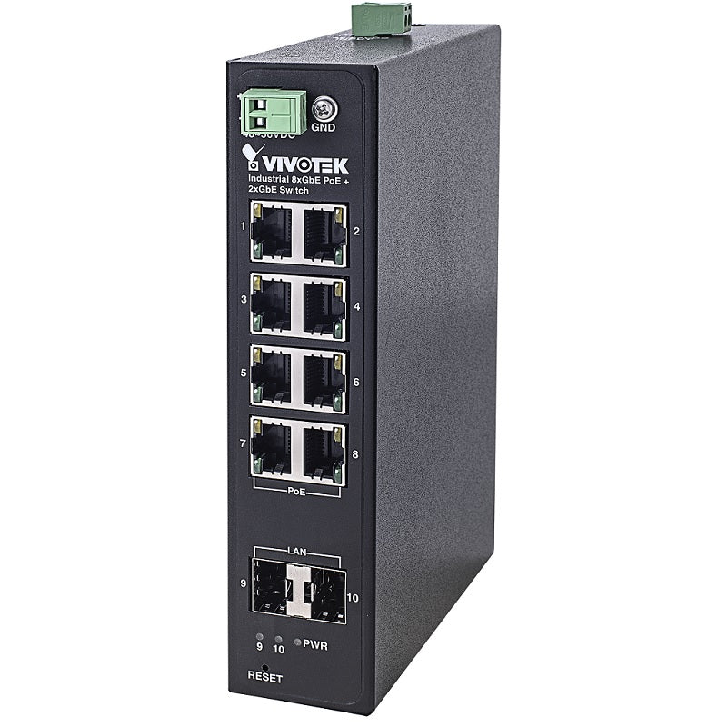 AW-IHT-1000 - Vivotek Industrial 8-port Gigabit PoE Unmanaged Switch