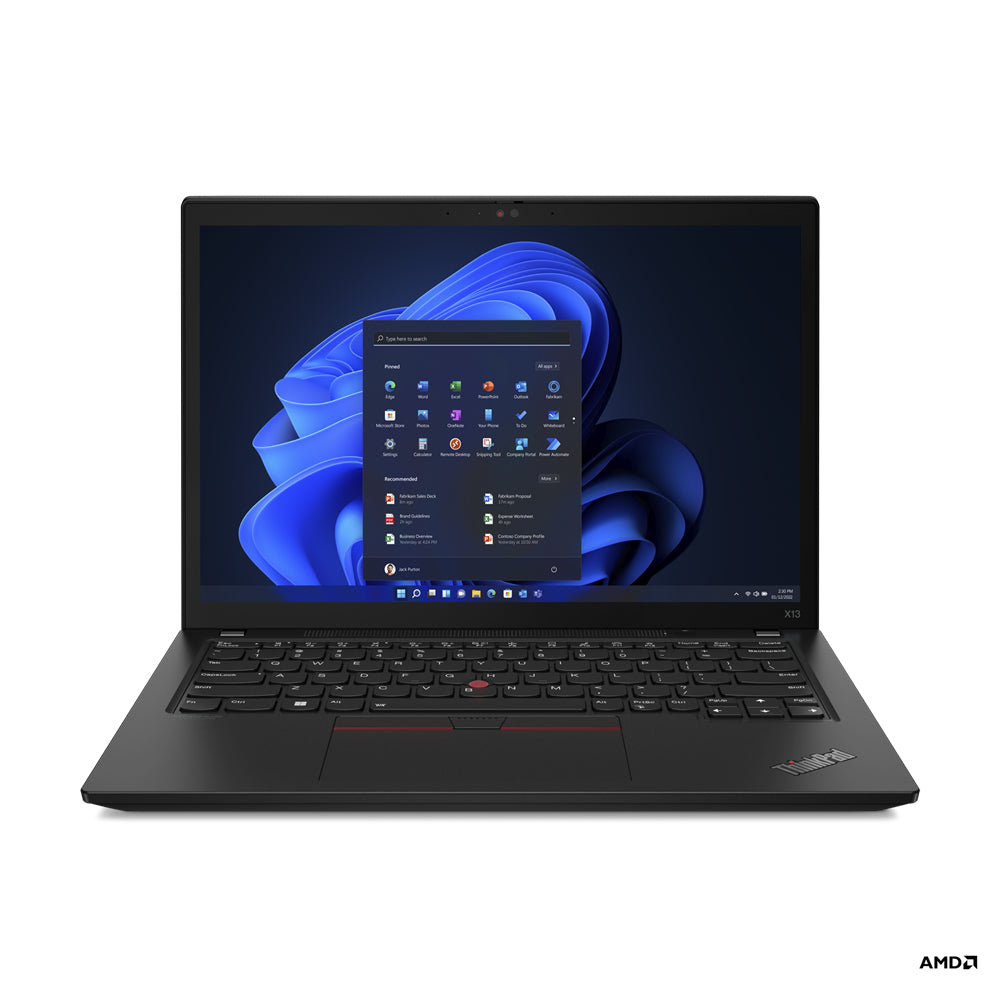 Lenovo ThinkPad X13 6650U Notebook 13.3" Touchscreen WUXGA AMD Ryzenâ„¢ 7 PRO 16 GB LPDDR5-SDRAM 256 GB SSD Wi-Fi 6E (802.11ax) Windows 11 Pro Black