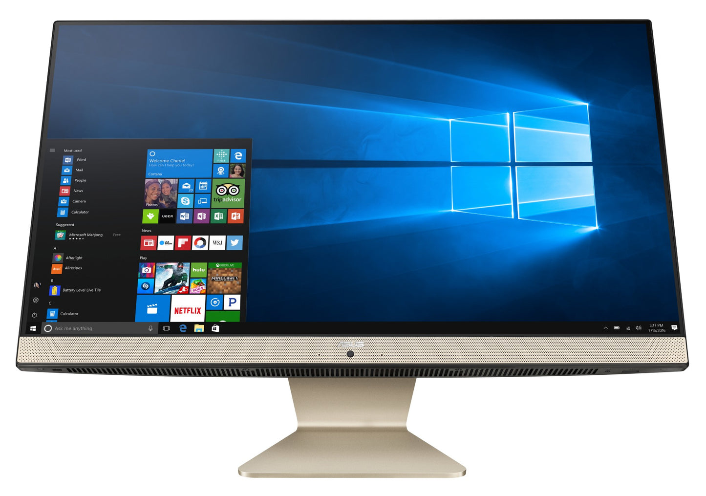 ASUS V241EA-DB003 All-in-One PC/workstation Intel® Pentium® Gold 23.8" 1920 x 1080 pixels 8 GB DDR4-SDRAM 512 GB SSD Windows 10 Home Wi-Fi 5 (802.11ac) Black, Gold