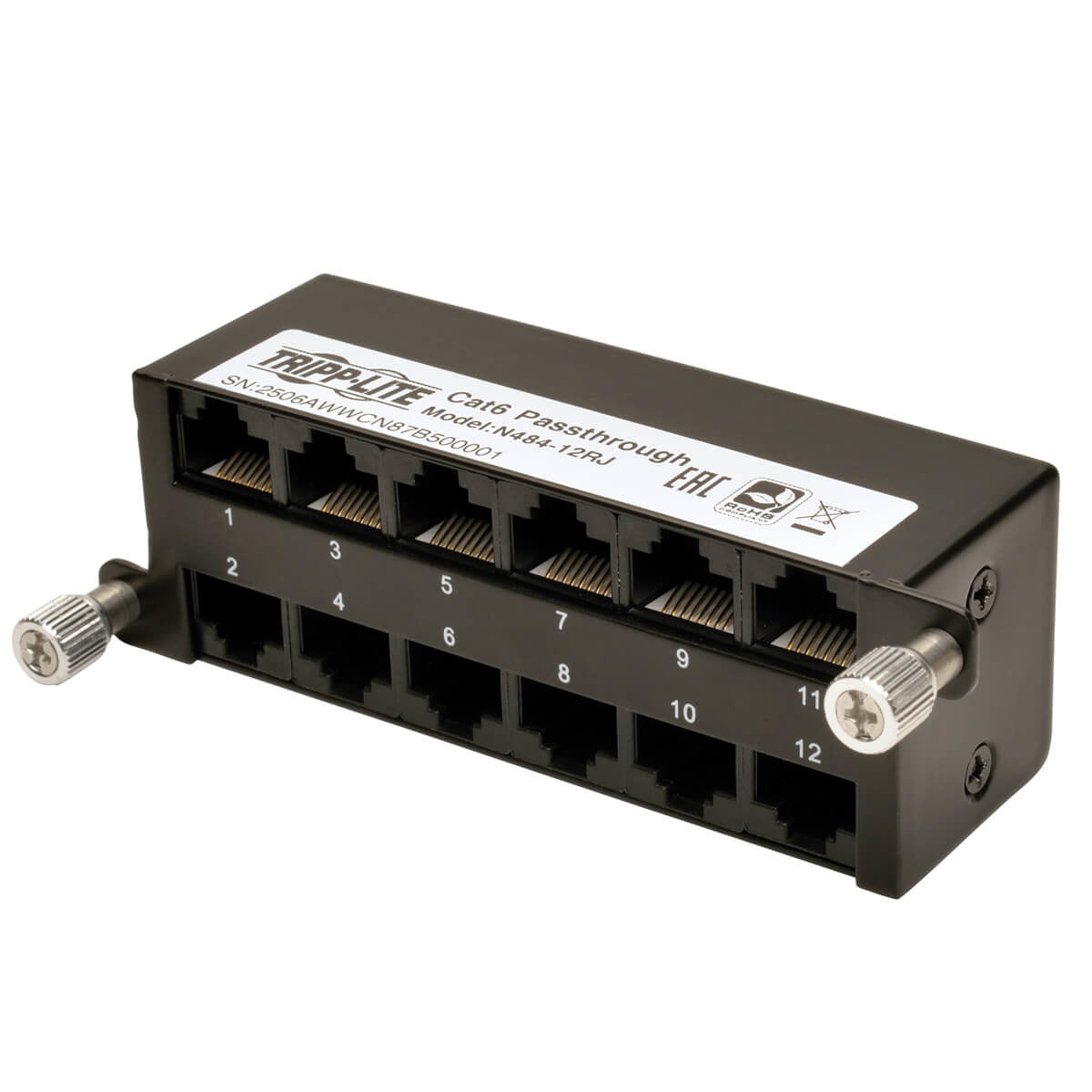 CAT6A PASS-THROUGH CASSETTE - (X12) RJ45 - HIGH DENSITY COPPER CASSETTE