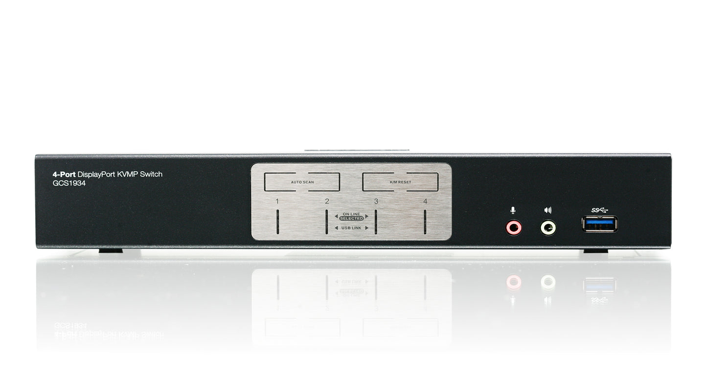 GCS1934-KM - iogear 4-PORT DISPLAYPORT 1.2 KVMP WITH WIRELESS KEYBOARD AND MOUSE