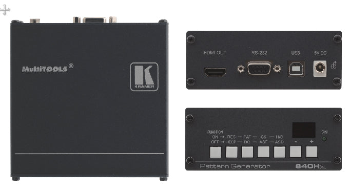 Kramer Electronics THE 840HXL IS A HIGH PERFORMANCE HDMI VIDEO TEST PATTERN GENERATOR. IT GENERATES