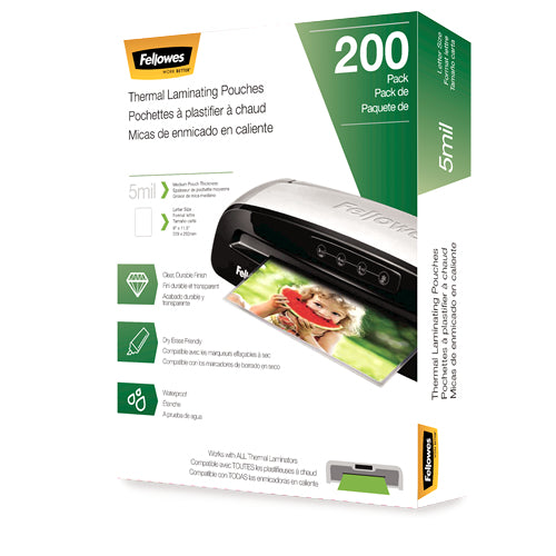5743601 - Fellowes THERMAL LAMINATING POUCHES - LETTER 5 MIL