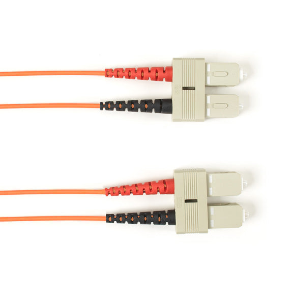 OM1 62.5/125 MULTIMODE FIBER OPTIC PATCH CABLE - OFNR PVC, SC TO SC, ORANGE, 2-M