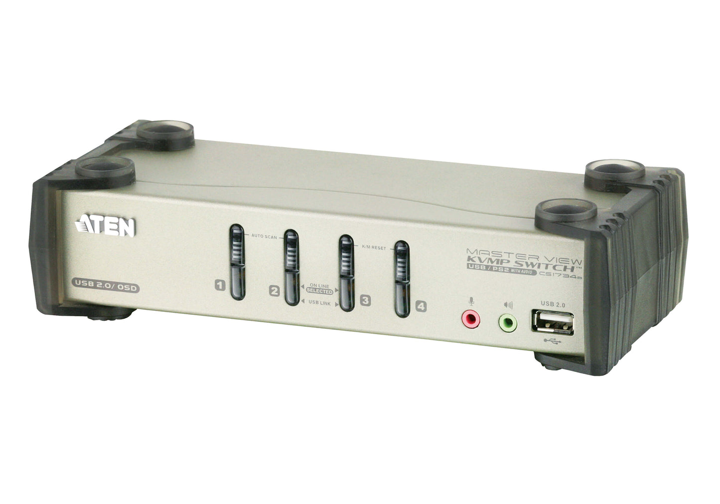 CS1734B - ATEN 4-PORT USB2.0 KVMP SWITCH WITH AUDIO SUPPORT CABLES INCLUDED USB 2.0 PERIPHERA