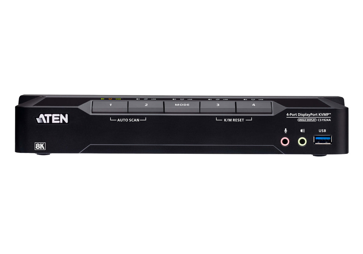 CS1924A - ATEN 4-Port USB 3.0 8K DisplayPort KVMP Switch