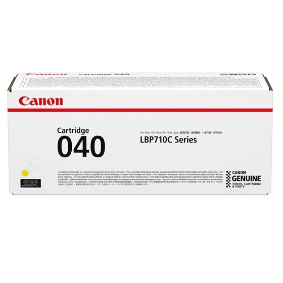 0454C001 - Canon CRG040 Y. FULL YIELD CARTRIDGE; 5,400 SHEETS ISO/IEC