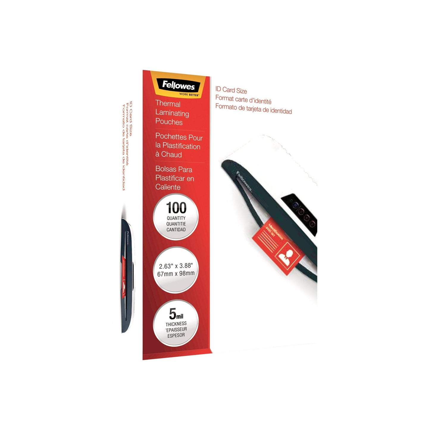 FEL52015 - Fellowes 52015 5 mil 2 5/8 x 3 3/8 100 Laminating Pouches