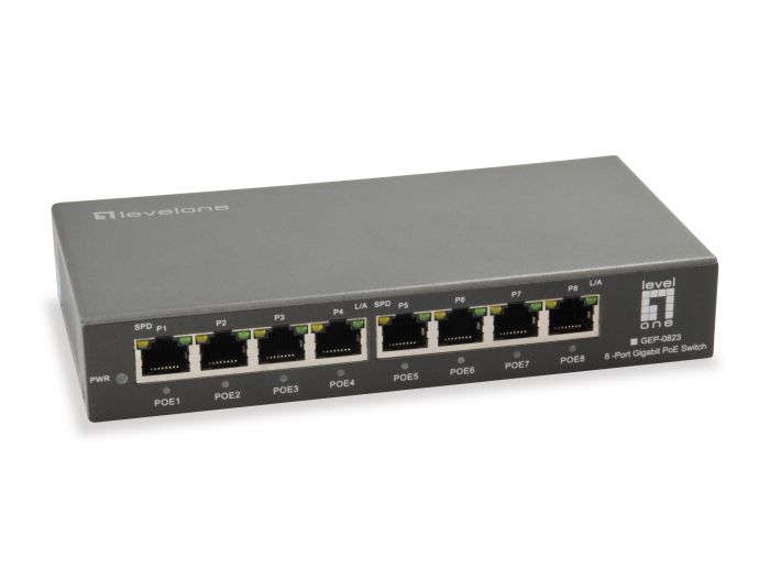GEP-0823 - LevelOne 8-Port Gigabit PoE 120W 8x Switch