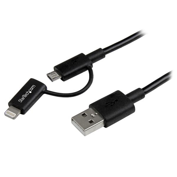 LTUB1MBK - StarTech.com CHARGE OR SYNC YOUR MICRO USB, IPHONE, IPOD OR IPAD DEVICE USING A SINGLE CABLE