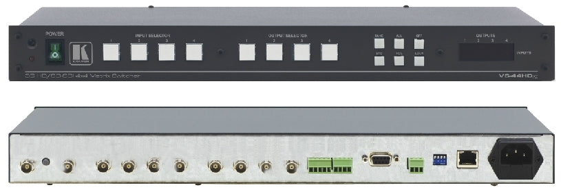 Kramer Electronics THE VS-44HDXL IS A HIGH-PERFORMANCE MATRIX SWITCHER FOR 3G HD-SDI AND HD-SDI DUA