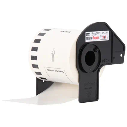 DK2251 - Brother 2.4" x 50ft Black/ Paper Tape