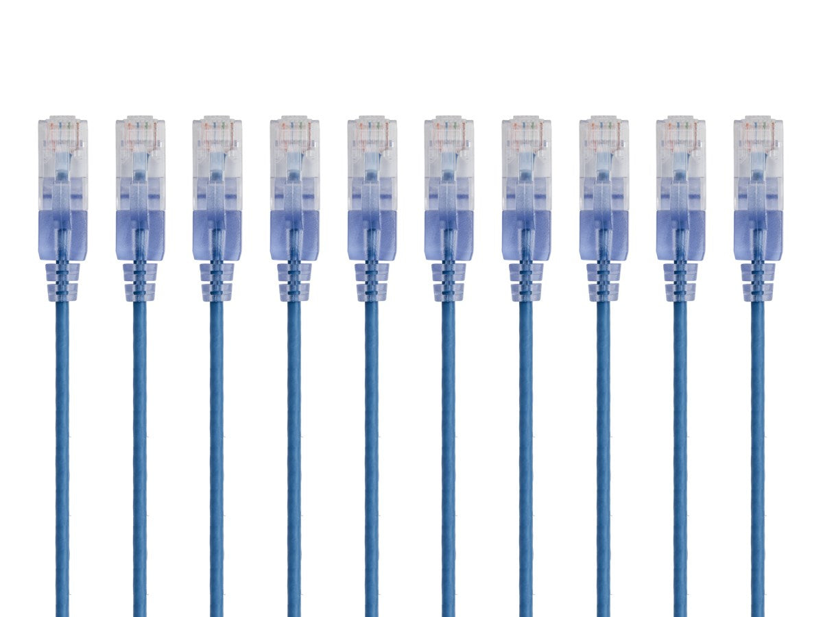 15166 - Monoprice SLIM CAT6A CABLE - 10PK_ 10FT BLUE