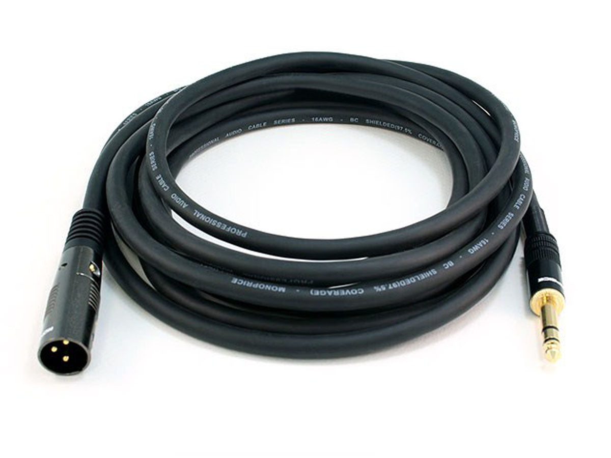 4763 - Monoprice XLR M TO 1/4INCH TRS M 16AWG CABLE15FT