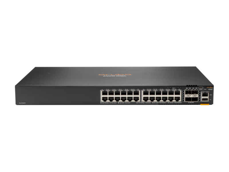 Hewlett Packard Enterprise Aruba 6300F 24-port 1GbE & 4-port SFP56 Managed L3 Gigabit Ethernet (10/100/1000) 1U Gray