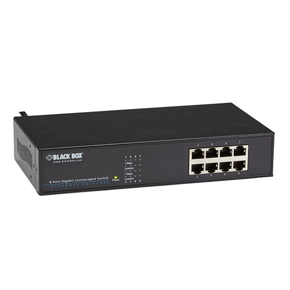 GIGABIT ETHERNET (1000-MBPS) SWITCH - (8) 10/100/1000-MBPS COPPER RJ45, RACKMOUN