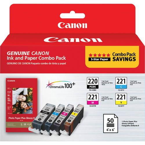 2945B011 - Canon CANON PG-220/CL-221 WITH PHOTO PAPER 50 SHEET - FOR MP980, MP560, MP620, MP640,