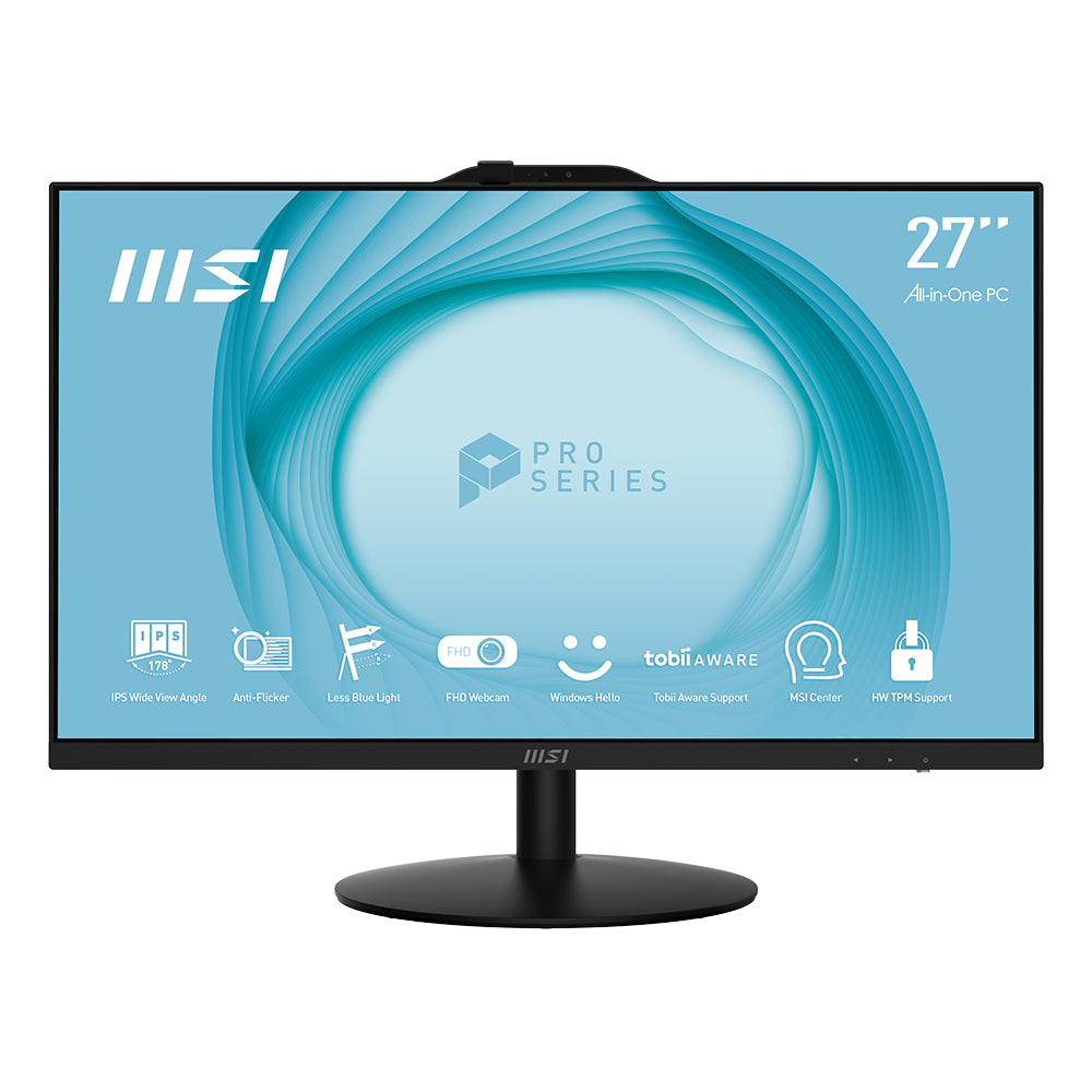 MSI PRO AP272 12M-031US All-in-One PC/workstation Intel® Core™ i7 27" 1920 x 1080 pixels 16 GB DDR4-SDRAM 500 GB SSD Windows 11 Home Wi-Fi 6 (802.11ax) Black