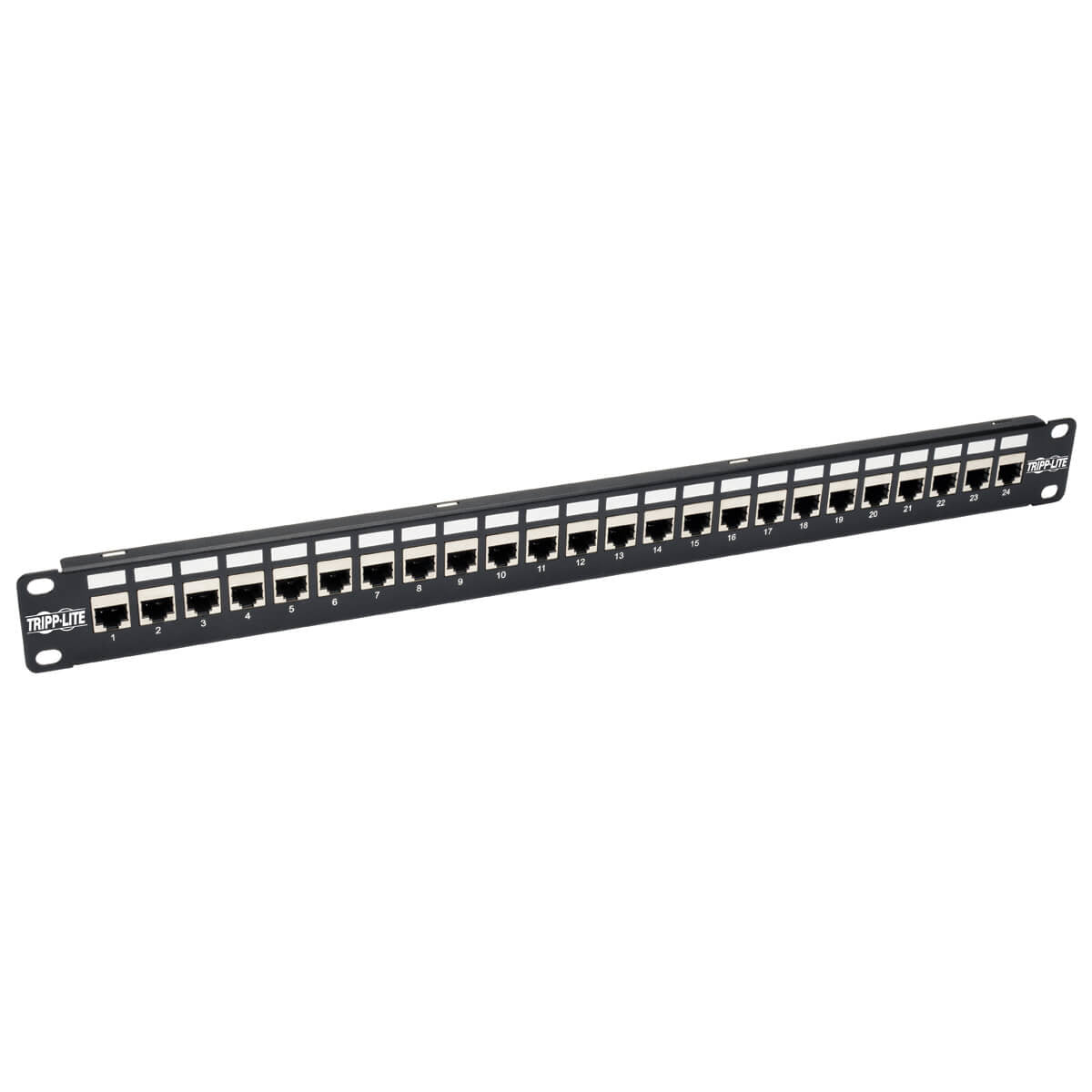 24-PORT CAT6A PATCH PANEL SHIELDED FEEDTHROUGH RACKMOUNT RJ45 1U
