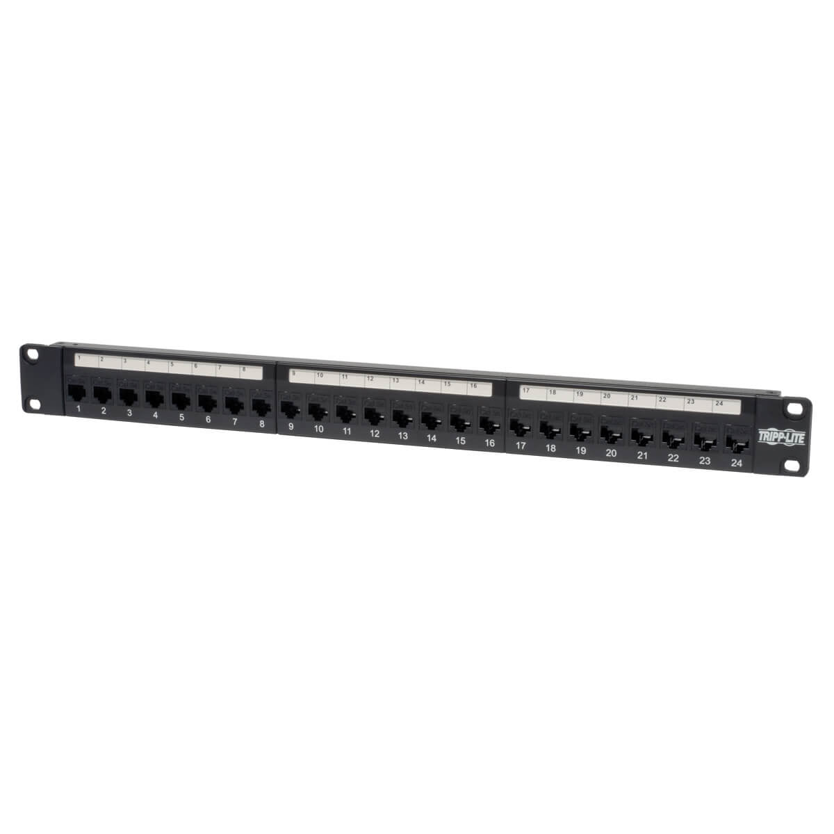 24-PORT CAT5E CAT5 FEEDTHROUGH PATCH PANEL RACKMOUNT 1URM RJ45 ETHERNET TAA