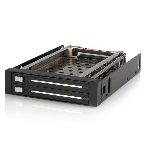 EASY, TRAYLESS REMOVAL AND INSERTION OF DUAL 2.5IN SATA HARD DRIVES FROM SINGLE