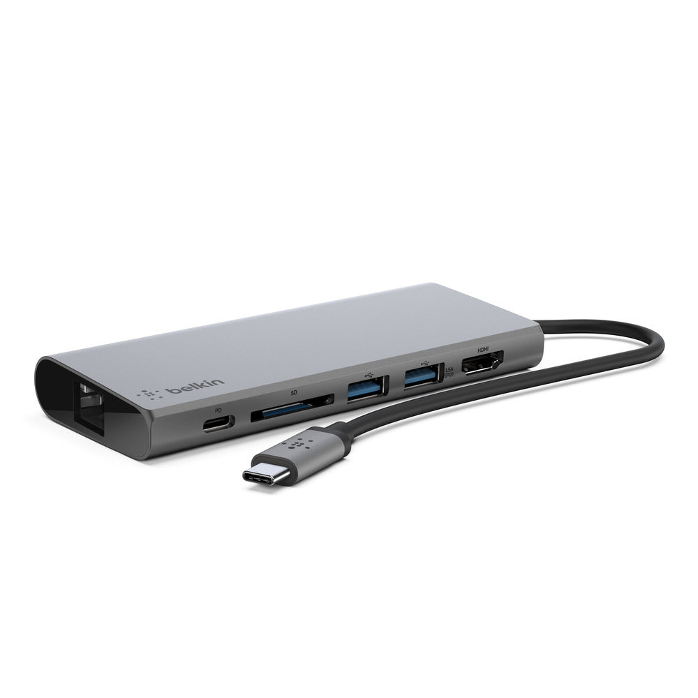 Belkin F4U092BTSGY interface hub USB 3.2 Gen 1 (3.1 Gen 1) Type-C 5000 Mbit/s Gray