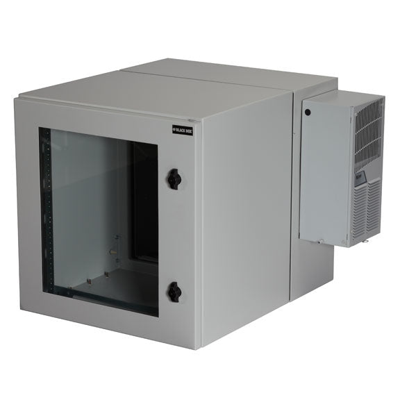 NEMA 12 WALLMOUNT CABINET WITH 800-BTU AC - 12U, 24" CUBE, DOUBLE-HINGED, BEIGE,