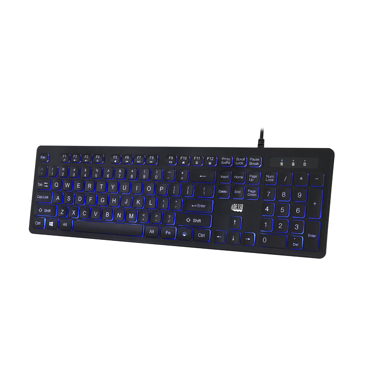 AKB-139EB - Adesso 2X LARGE PRINT ON AND OFF ILLIMINATED BACKLIGHT USB KEYBOARD INTERNE