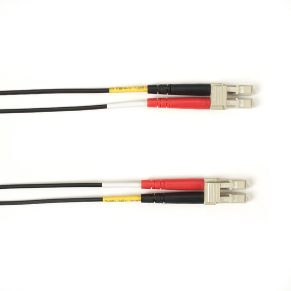 OM3 50/125 MULTIMODE FIBER OPTIC PATCH CABLE - OFNR PVC, LC TO LC, BLACK, 25-M (