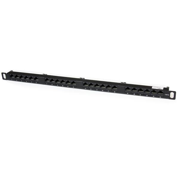 24 PORT 0.5U RACKMOUNT CAT5E PATCH PANEL