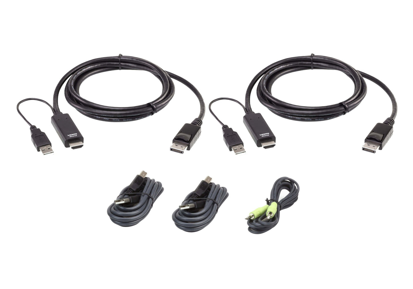 2L7D02UHDPX5 - ATEN 10FT. SINGLE DISPLAY DISPLAYPORT UNIVERSAL SECURE KVM CABLE KIT