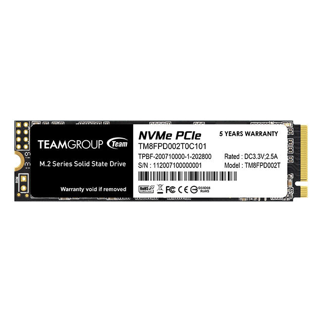 TM8FPD002T0C101 - Team Group MP33 PRO M.2 2280 2TB PCIE 3.0 X4 WITH NVME 1.3 3D NAND INTERNAL SOLID STATE DRIVE