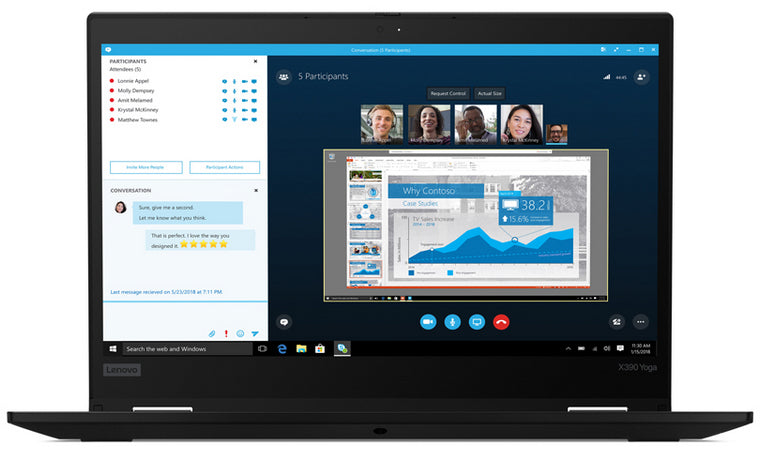 Lenovo ThinkPad X390 Yoga Hybrid (2-in-1) 13.3" Touchscreen Full HD 8th gen Intel® Core™ i5 8 GB DDR4-SDRAM 128 GB SSD Wi-Fi 5 (802.11ac) Windows 10 Pro Black