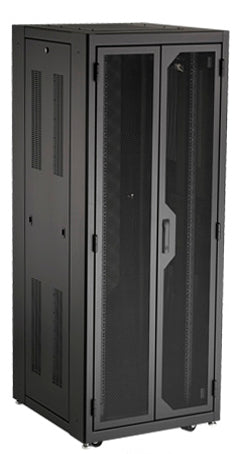 NETWORK CABINET 38U,30"WX32"D W/ 10-32 TAPPED RAILS,PLEXIGLASS FRONT & MESH REAR