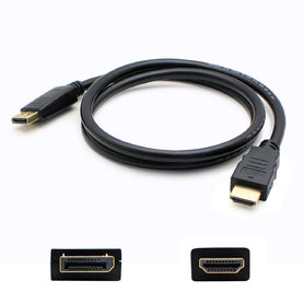 DISPORT2HDMIMM10F - AddOn Networks 10FT DISPLAYPORT MALE TO HDMI MALE BLACK CABLE (REQUIRES DP++)