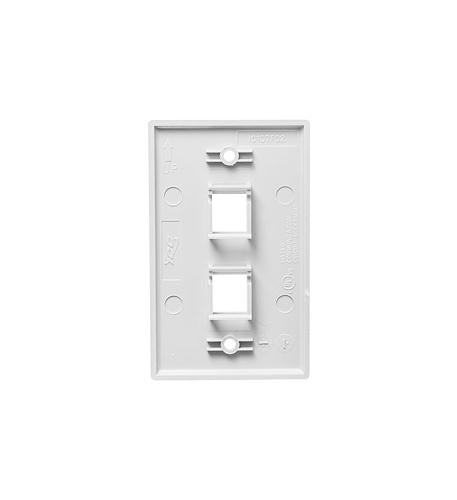 FACE-2-WH - ICC 2-Port Keystone Wall Plate 1 UL Listed Durable ABS Plastic Single