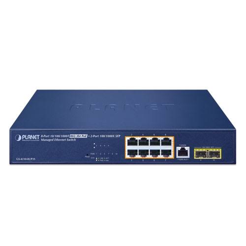 GS-4210-8P2C - Planet 8-Port Web Smart Gigabit PoE+ Switch