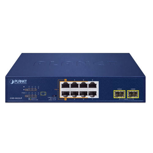 GSD-1022UP - Planet 8-Port PoE+ Desktop Switch