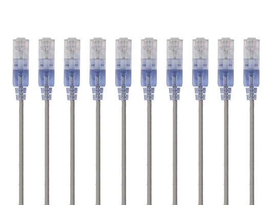 15155 - Monoprice SLIM CAT6A CABLE - 10PK_ 3FT GRAY