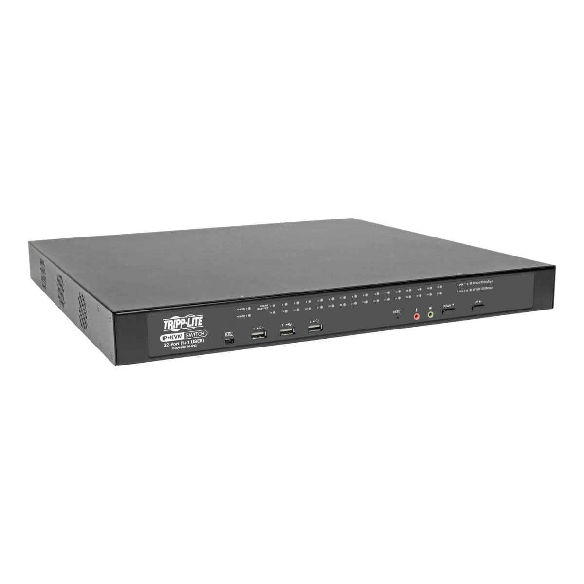32-PORT CAT5 KVM OVER IP SWITCH WITH VIRTUAL MEDIA - 1 LOCAL & 1 REMOTE USER, 1U